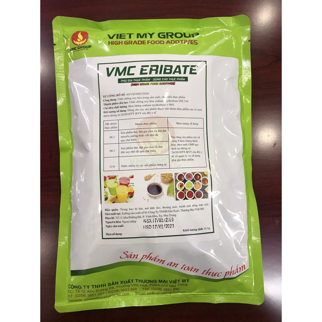 VMC ERIBATE PHỤ GIA BẢO QUẢN GIỮ MÀU CHỐNG MỐC CHO THỰC PHẨM