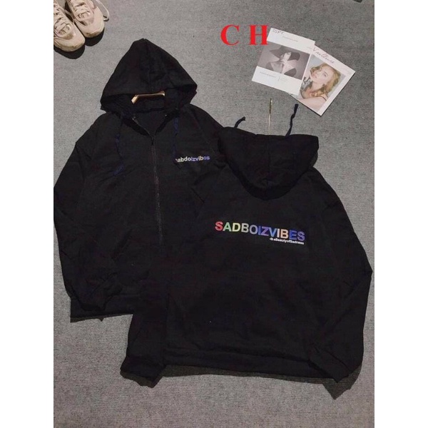Áo khoác hoodie khoá bo tay Sad Boy🌵Hodie nữ form rộng dài vải nỉ chất đẹp giá rẻ không xù lông hàng quảng châu | BigBuy360 - bigbuy360.vn