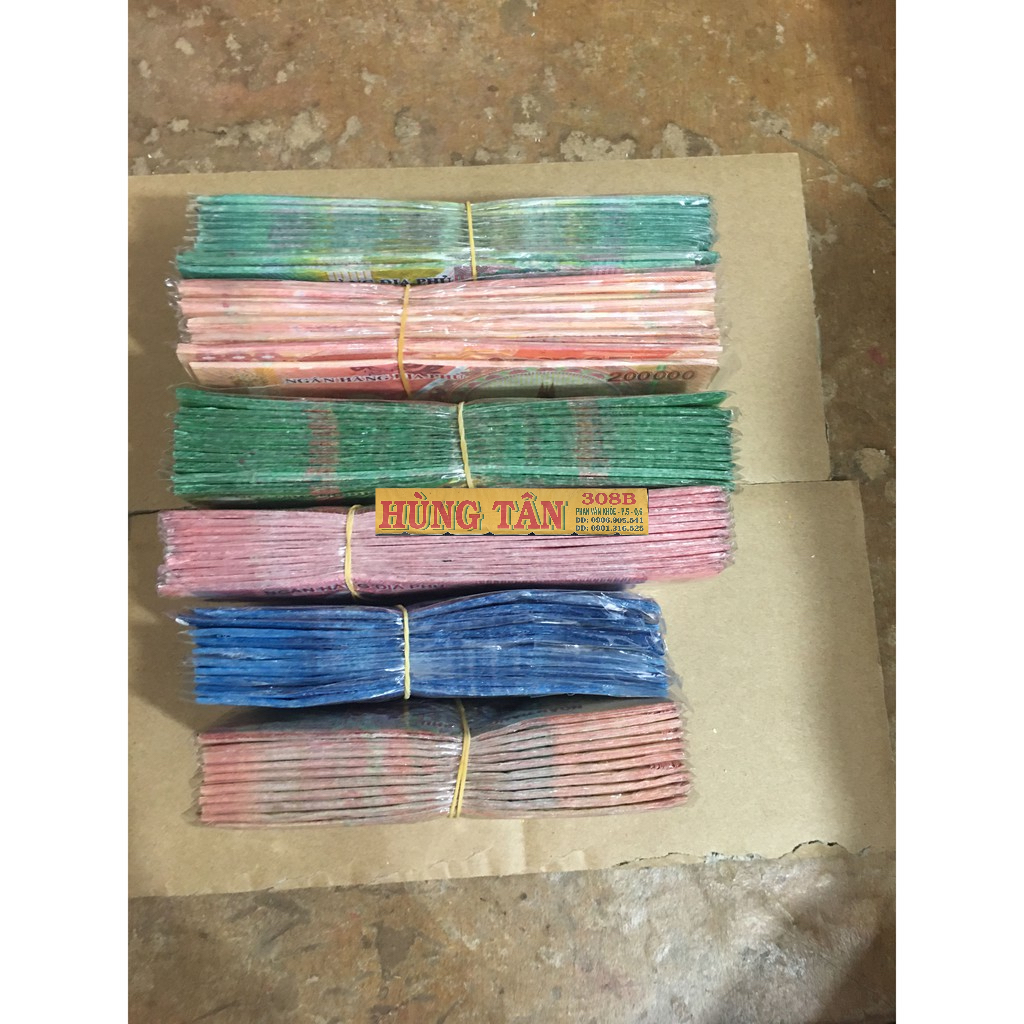 Một Cây 10 xấp Tiền Đô Polyme Việt Nam các mệnh giá 10k, 20k, 50k, 100k, 200k, 500k