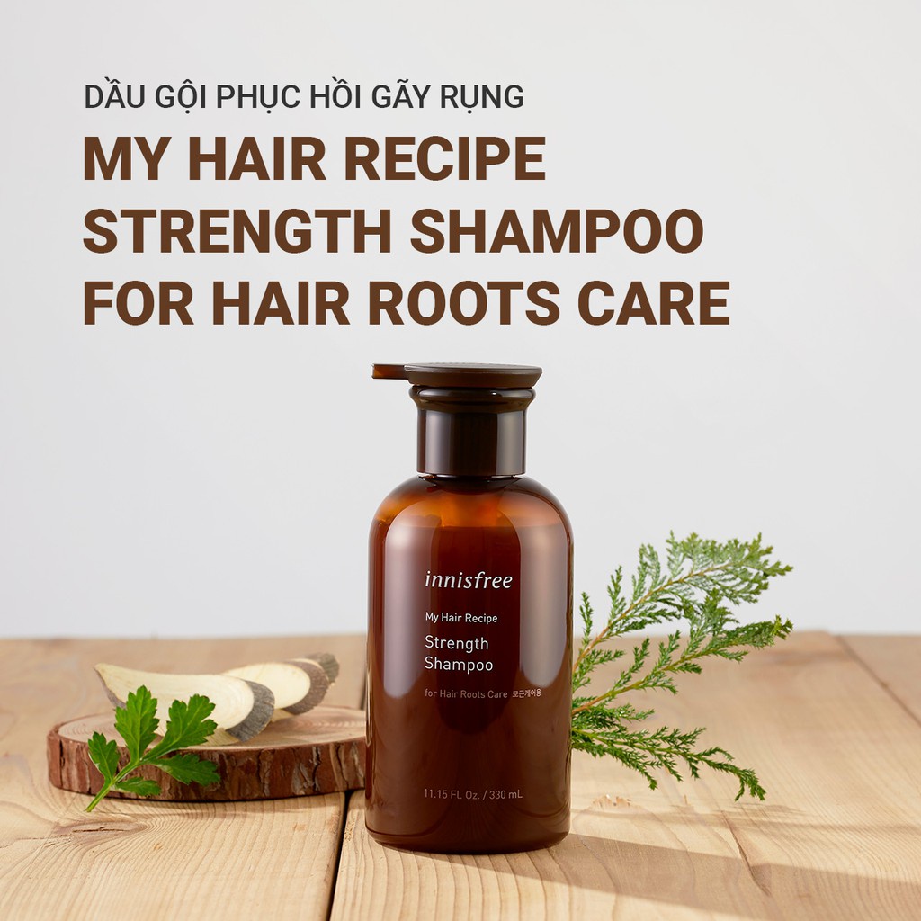 Dầu gội phục hồi gãy rụng innisfree My Hair Recipe Strength Shampoo for Hair Roots Care 330ml