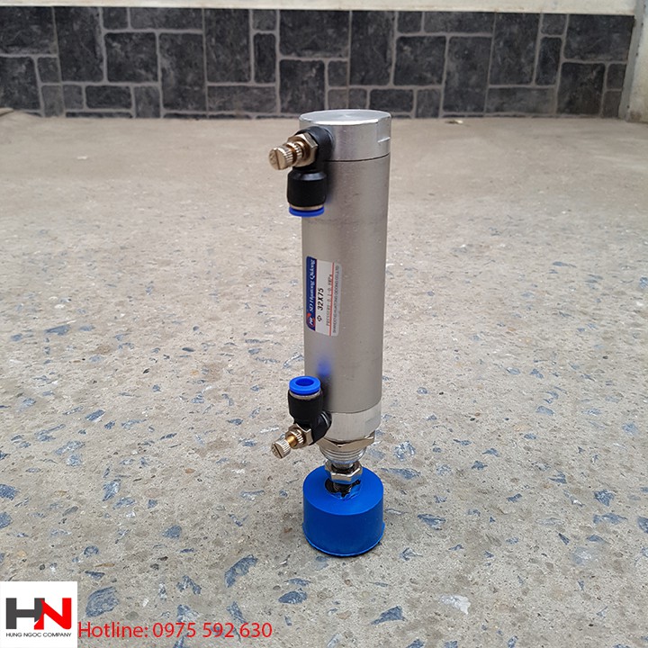 Xi lanh kẹp phôi 32*75 đầu bằng đủ phụ kiện