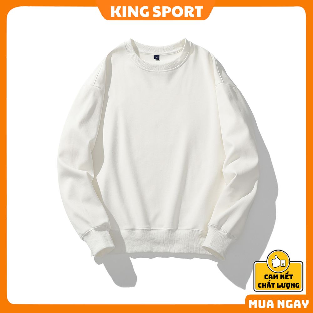 Áo sweater nam nữ nỉ trơn nhiều màu unisex phong cách hàn quốc KING SPORT Áo sweater nỉ form rộng dài tay lót nỉ ấm áp