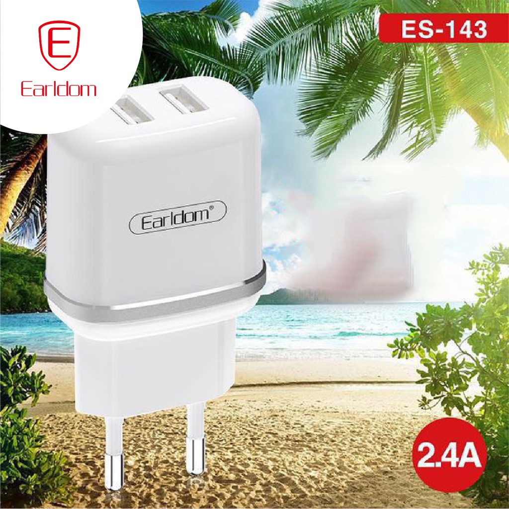 Bộ sạc hỗ trợ 2 cổng USB, 3 dây sạc Earldom ES-143