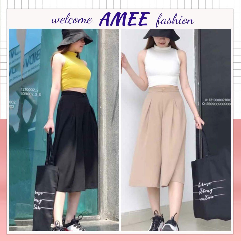 Quần ống rộng đũi xuông xếp ly siêu Hot_N002 Amee Fashion