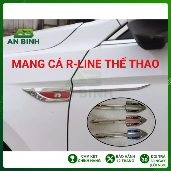 Bộ 2 Mang Cá R-LINE Chữ 3D Kiểu Dáng Thể Thao Trang Trí Xe Ô Tô