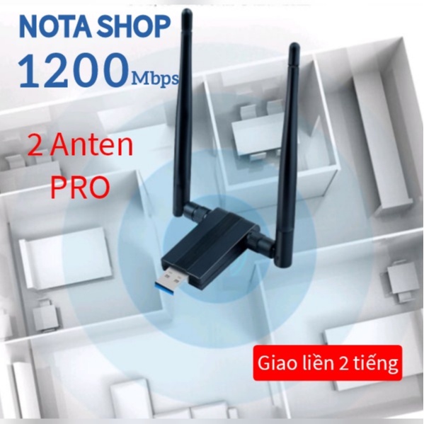 [Hỏa Tốc] Bộ thu WiFi 5G cho pc lap 600mbps tăng thu sóng không dây, xuyên tường tốt USB kích wifi mạnh