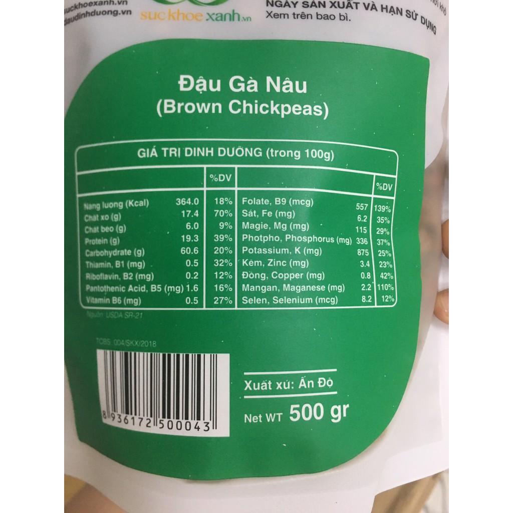 Đậu gà nâu Ấn Độ ăn kiêng 250gr-500gr