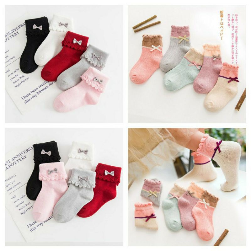 Set 5 Đôi Tất Cho Bé Gái, Vớ Cho Bé Gái, Tất Công Chúa