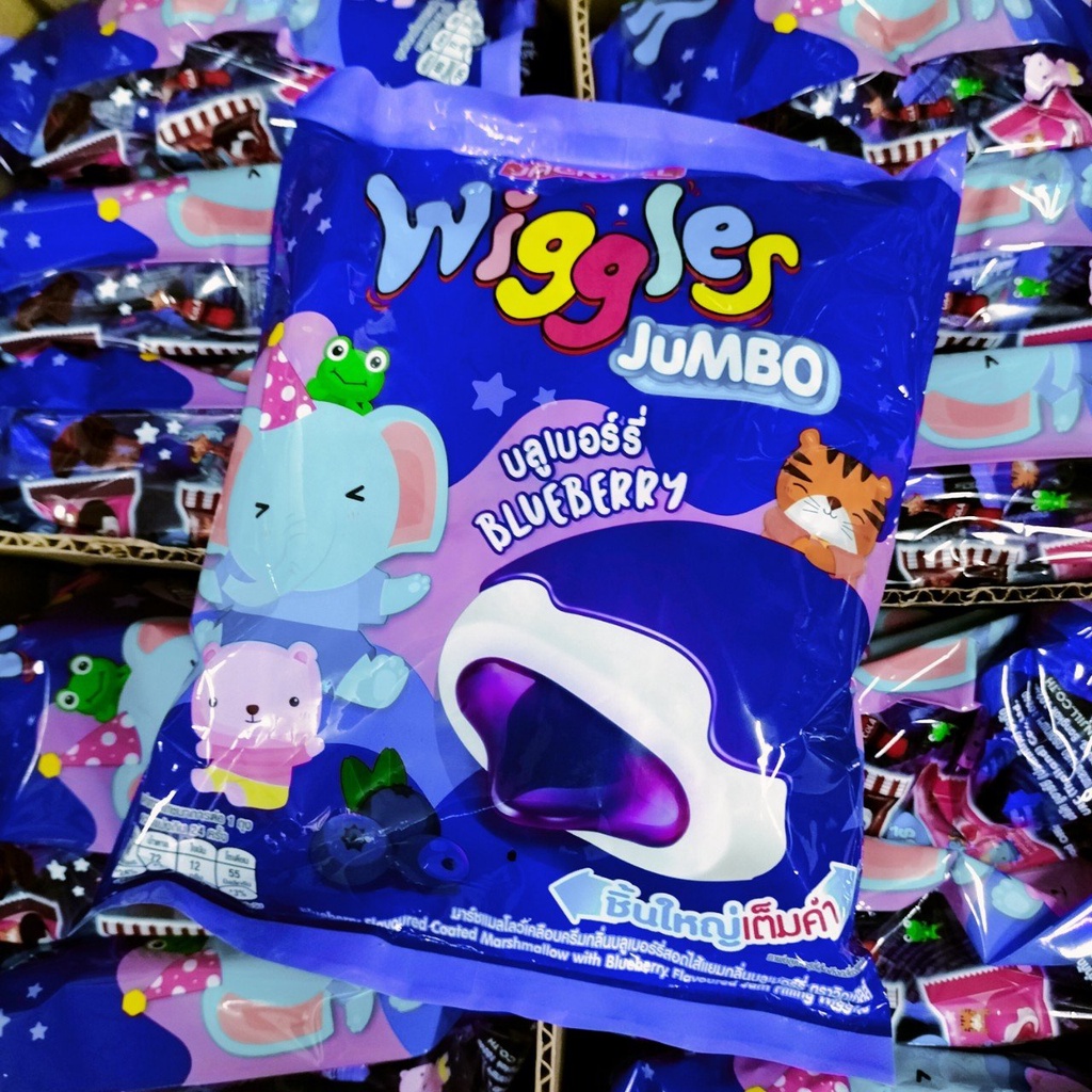 Kẹo Dẻo Bông Gòn Marshmallow WIGGLES JACK&JILL Thái Lan 144g Phủ Socola Nhân Mứt Trái Cây Siêu Ngon