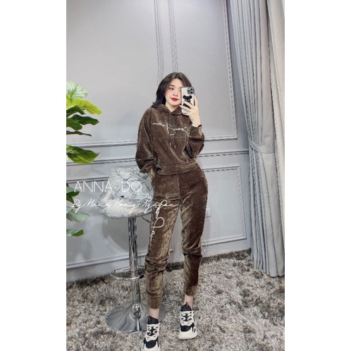 Bộ nhung thu đông hàng quảng châu cao cấp