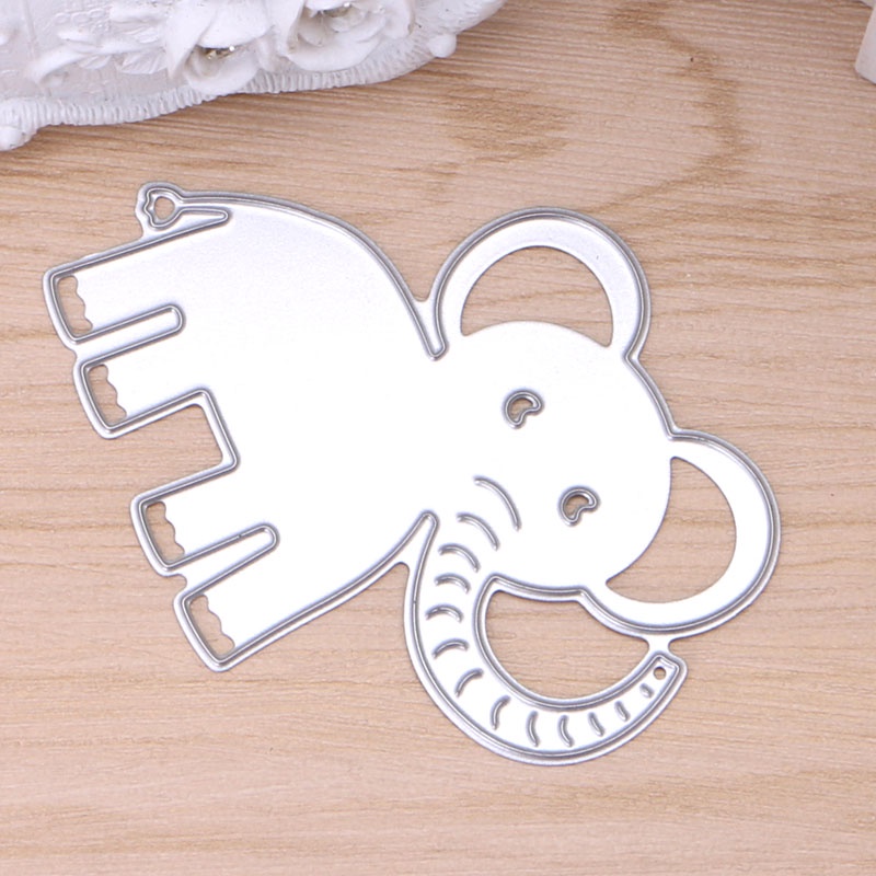 Khuôn Cắt Hình In Nổi Hình Chú Voi Bằng Kim Loại Dùng Trang Trí Thiệp / Scrapbook