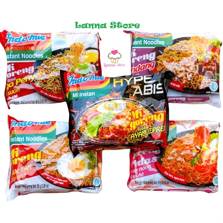 Mì xào khô / Mì Trộn Indomie Mi Goreng Ngon số 1 Thế Giới (Đủ Vị)