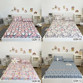 Bộ ga giường và vỏ gối cotton poly nhập khẩu - nhiều họa tiết - sét 3 món