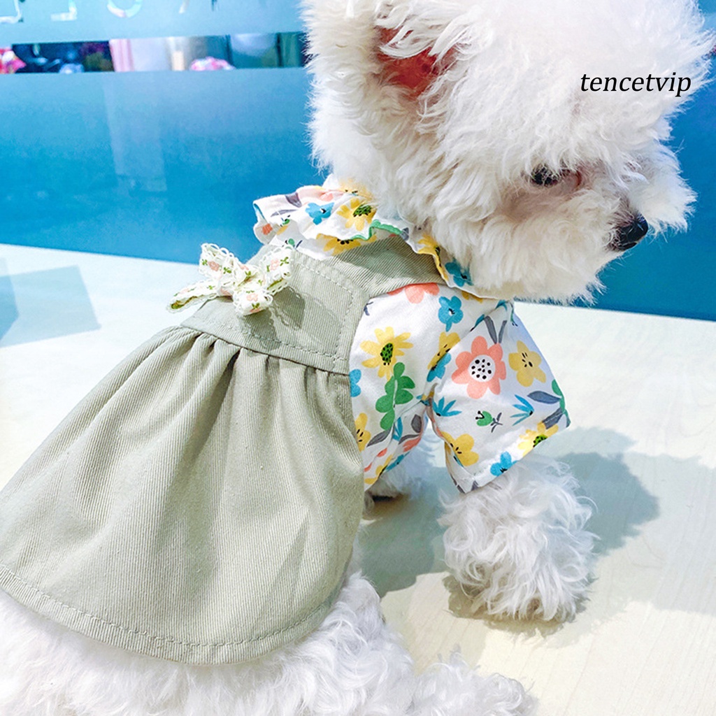 Đầm in hoa thời trang mùa thu cho thú cưng