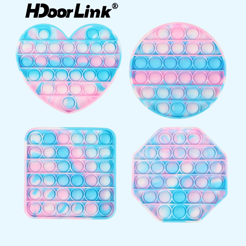 Đồ chơi ấn bong bóng HdoorLink giảm căng thẳng màu sắc cầu vồng xinh xắn