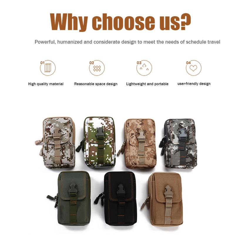 Túi Đeo Hông Đựng Điện Thoại Bằng Nylon Phong Cách Quân Đội