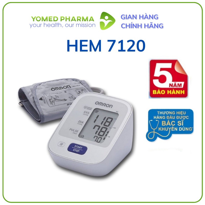 Máy đo huyết áp Omron HEM 7120 chính hãng, bảo hành 5 năm