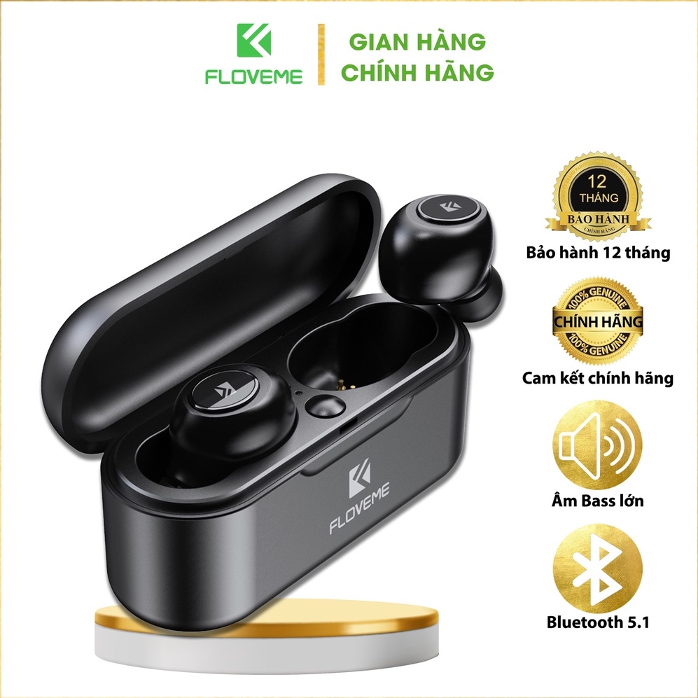 Tai nghe Bluetooth 5.0 TWS FLOVEME BT3 Bản Quốc tế - Có mic tích hợp, hỗ trợ đàm thoại - Công nghệ chống nước IPX4