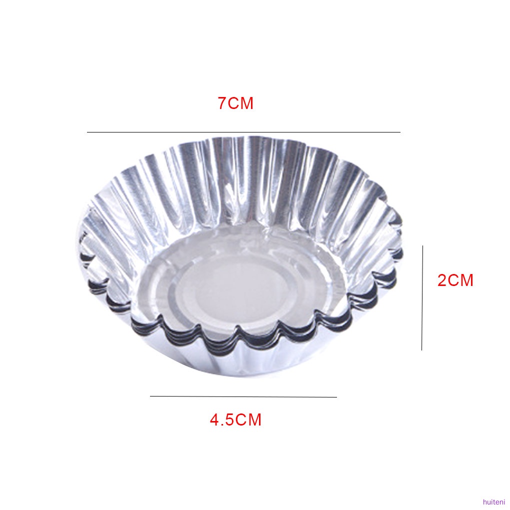 Set 50 Khuôn Lá Nhôm Làm Bánh Trứng Chịu Nhiệt Chống Dính Dùng Một Lần