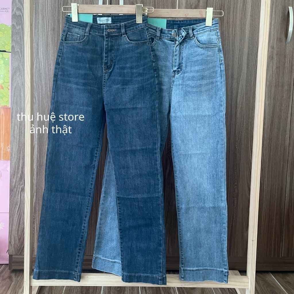 Quần Jean Ống Đứng,Quần Bò Lưng Cao Co Dãn