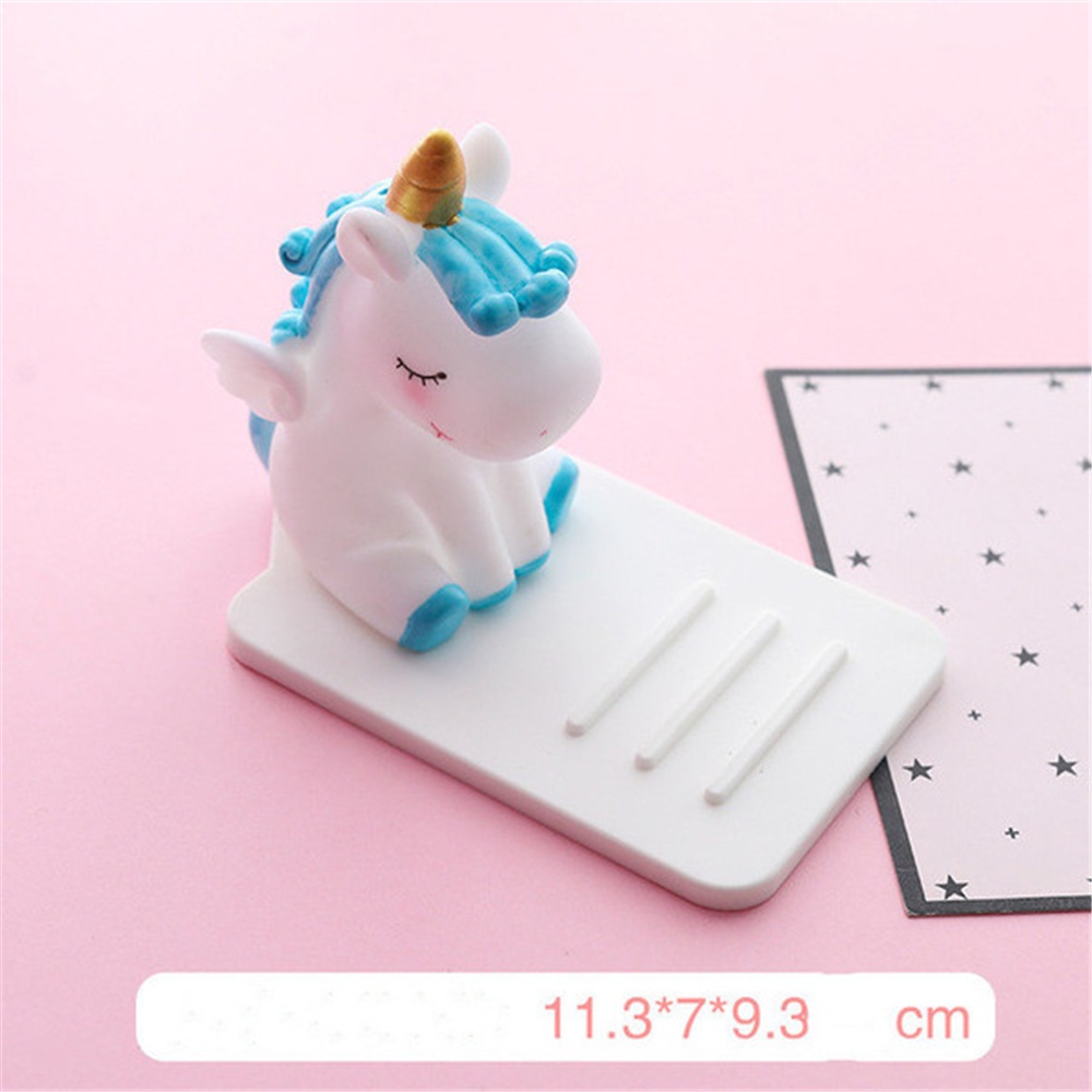 MALCOLM Giá đỡ điện thoại để bàn chống trượt hình kỳ lân hoạt hình dễ thương có thể điều chỉnh nhiều màu sắc
