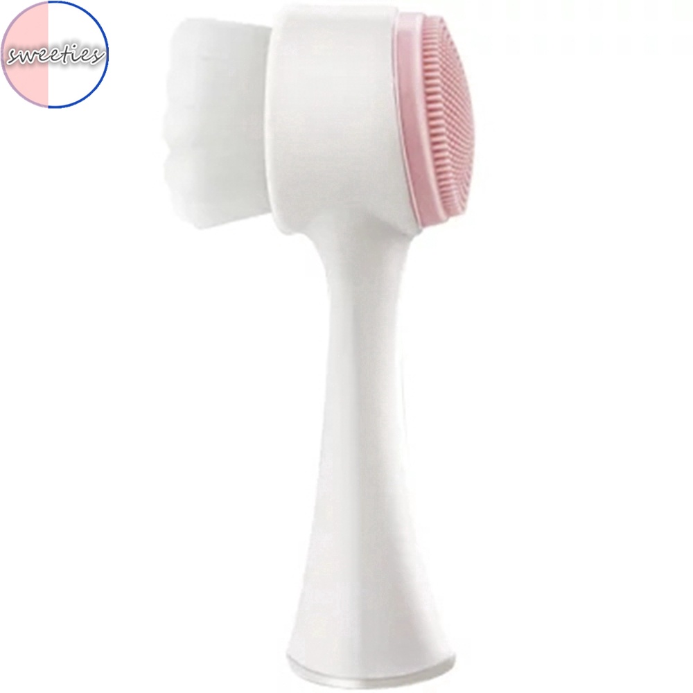 [Hàng mới về] Bàn chải rửa mặt tạo bọt thiết kế hai mặt 3D bằng silicon mềm mại