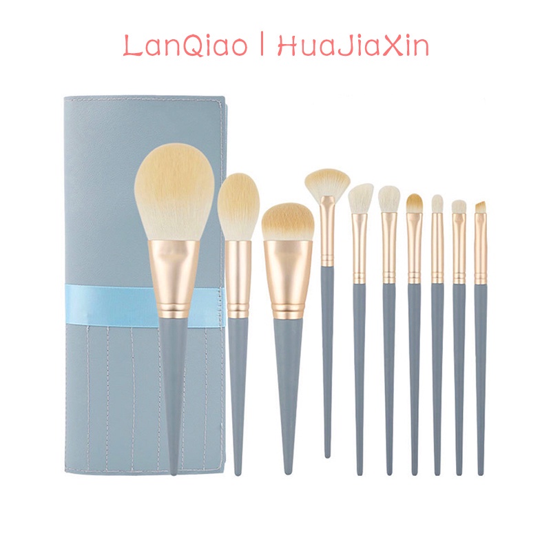 Bộ 10 Cọ Trang Điểm Lanqiao Cho Người Mới Bắt Đầu