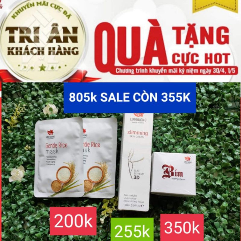 COMBO KEM TAN MỠ, MẶT NẠ GẠO, NƯỚC HOA LINH HƯƠNG