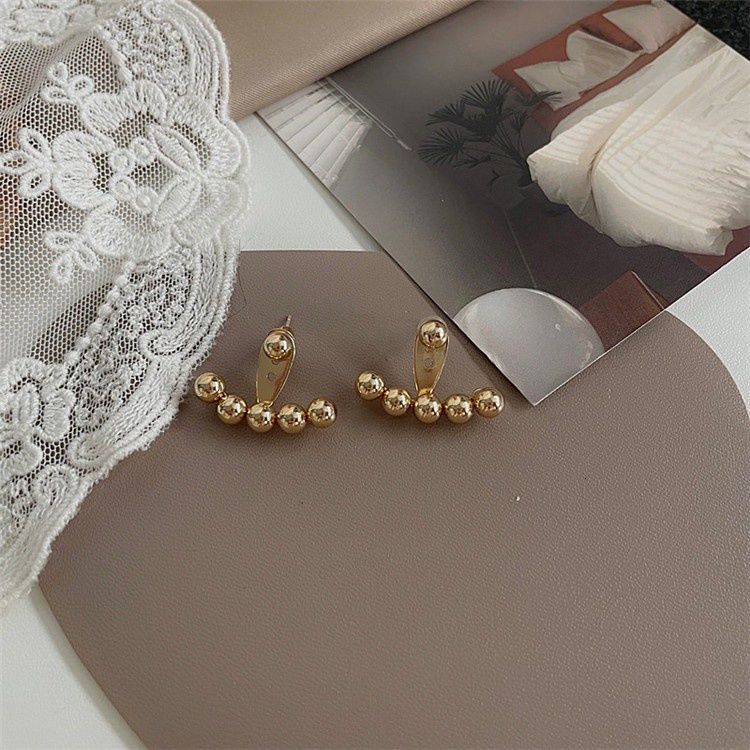 Bông Tai Hình Tròn Đính Hạt Phong Cách Retro Hàn Quốc