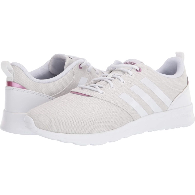 [Hàng Hiệu] Giày nữ chạy bộ adidas Women's QT Racer 2.0 Running Shoe, White/White/Orbit Grey, 7.5 M US