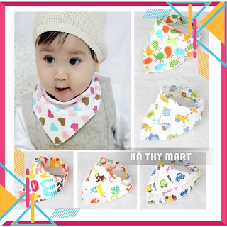 Combo 2 khăn yếm tam giác cotton mềm mịn cho bé