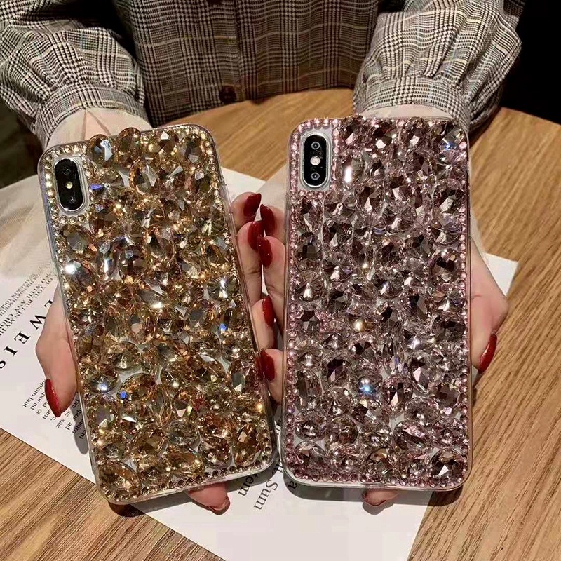Bling rhinestone case cho iphone 15 14 13 12 pro max plus vỏ sang trọng full diamond handmade phone case cover