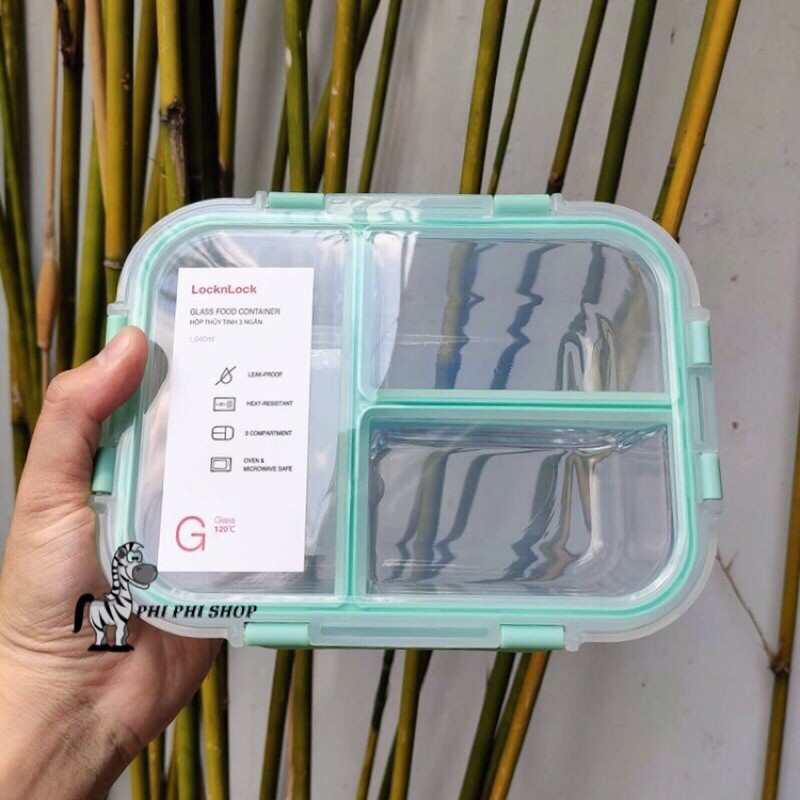 Hộp thủy tinh chia 2 ngăn, 3 ngăn chịu nhiệt Lock&Lock Glass Food Container LLG456 [600ML] LLG457 [860ML] LLG458 [1040ML | BigBuy360 - bigbuy360.vn
