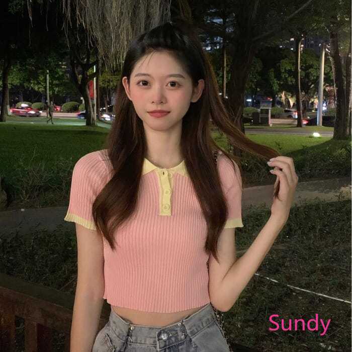 Áo Sơ Mi Kẻ Sọc Cổ Polo Thời Trang Mùa Hè Dành Cho Nữ