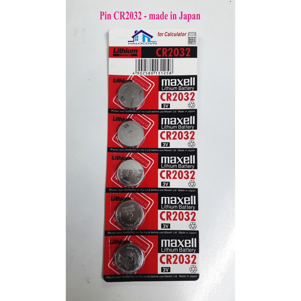 Vỉ 5 Pin Cmos CR2032 Maxell Japan