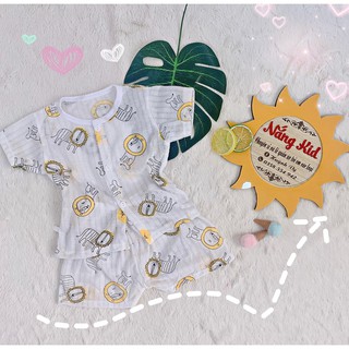 BỘ cotton giấy thông hơi cộc tay, khuya cài trước cho bé hàng loại 1 (HÌNH SHOP CHỤP CHÍNH CHỦ)