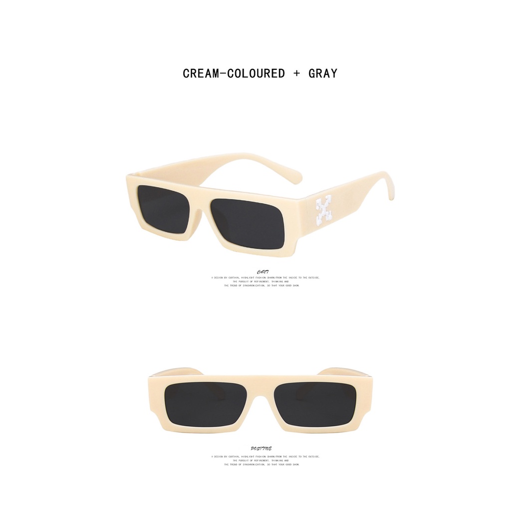 Kính gọng hình vuông họa tiết chữ X phong cách thời trang vintage unisex