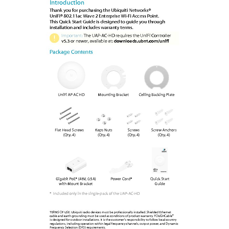 Bộ phát sóng WiFi siêu tải Ubiquiti UniFi AP-AC-HD. Hàng chính hãng FPT | BigBuy360 - bigbuy360.vn