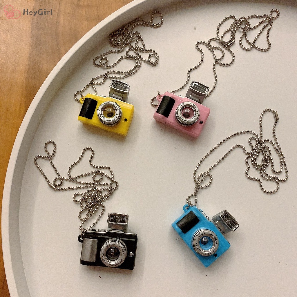 Phong cách Hip ​Hop Vintage Vòng cổ mặt camera có đèn flash và âm thanh