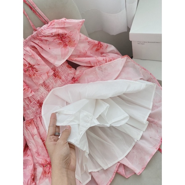 ĐẦM HOA HỒNG 2 DÂY RỚT VAI BÈO (về thêm màu) | BigBuy360 - bigbuy360.vn
