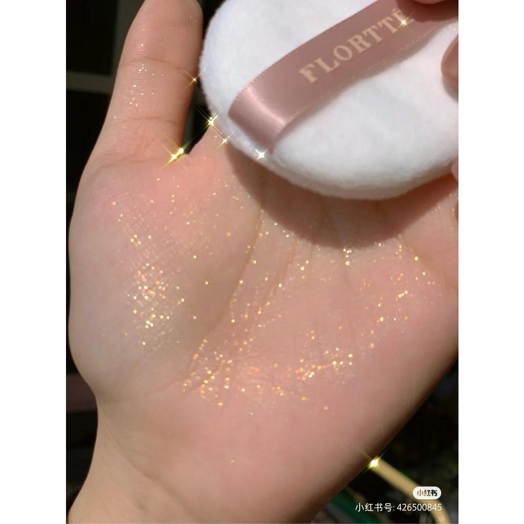 Phấn phủ dạng bột Flortte ánh ngọc trai trang điểm điều dầu nhẹ nhàng  Nội Địa Trung