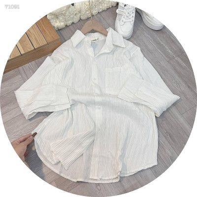 Áo sơ mi xốp gân dài tay hàng đẹp