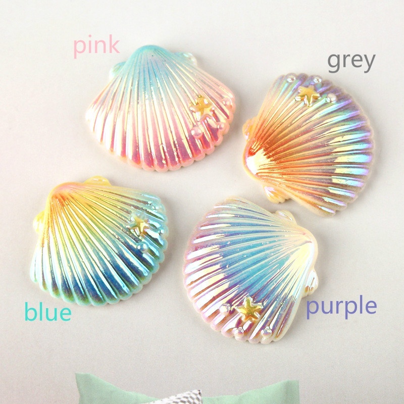 Set 10 Kẹp Tóc Hình Vỏ Sò Nhiều Màu Sắc Thời Trang