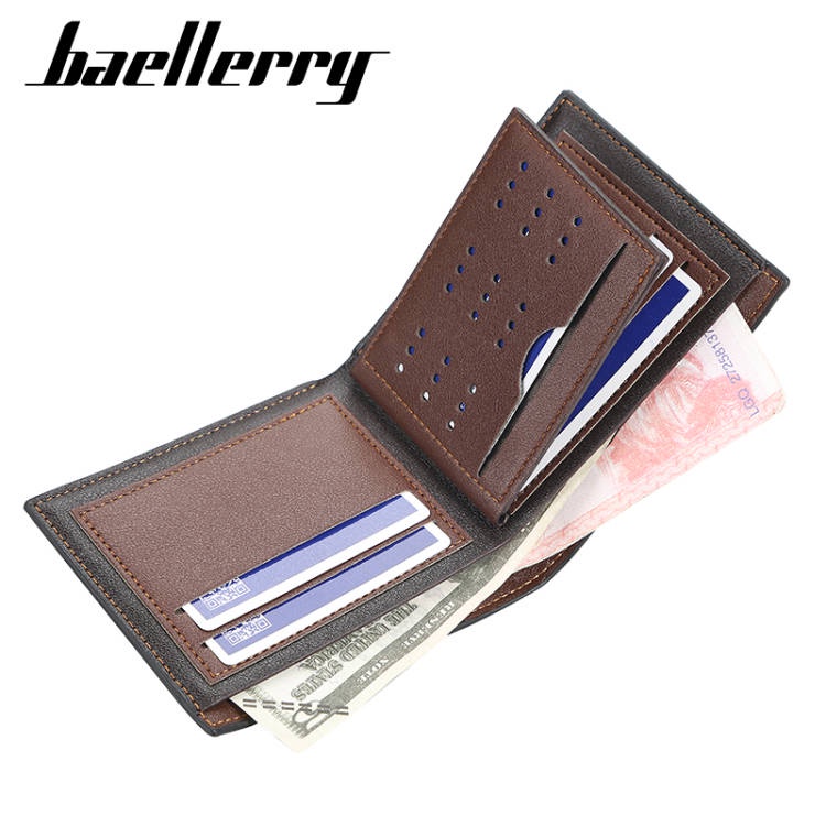 Ví BAELLERRY Da Cho Nam Dạng Gập Hai Ngăn