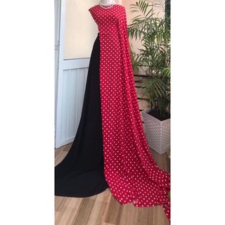 Vải áo dài chấm bi