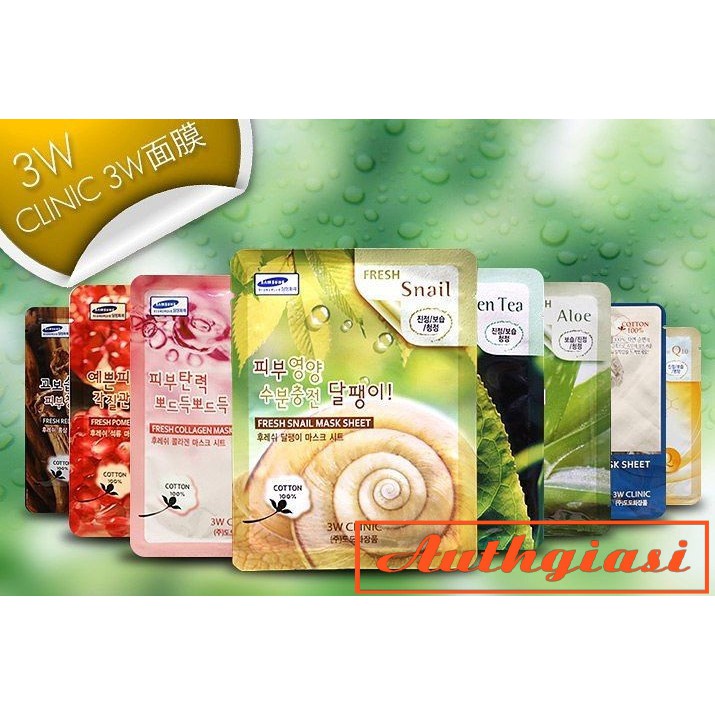[Combo 10 miếng] Mặt nạ 3W Clinic Mask Sheet dưỡng da 23ml | BigBuy360 - bigbuy360.vn