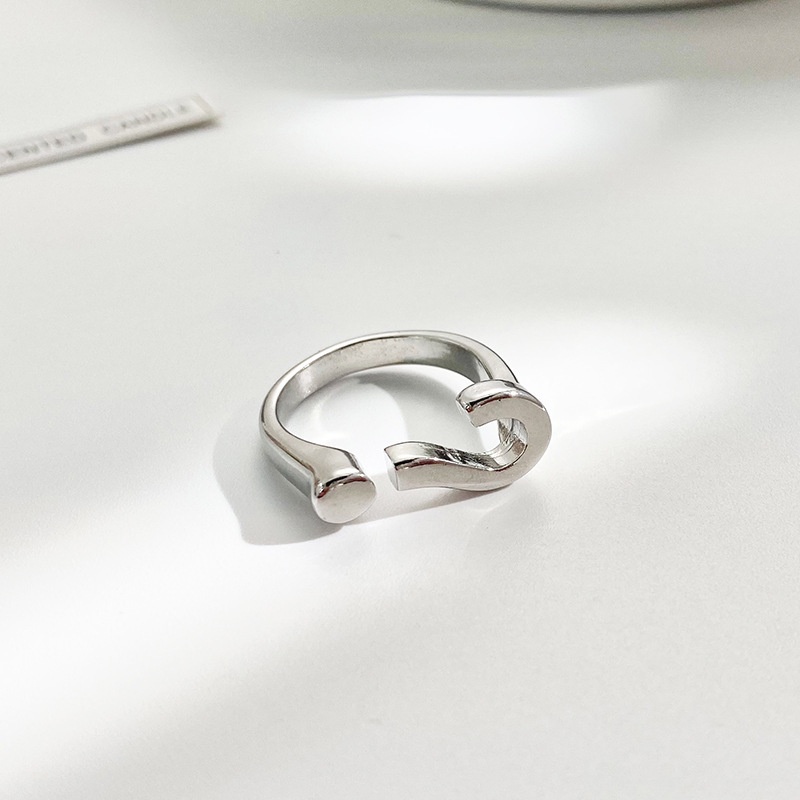 Nhẫn Đeo Tay Hình Dấu Hỏi Có Thể Điều Chỉnh Kích Thước Thời Trang Mùa Hè Cho Nam Và Nữ