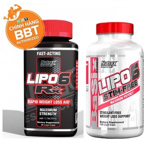 Combo giảm cân đốt mỡ cao cấp Lipo 6 RX và Lipo 6 Stim Free của Nutrex - phân phối chính thức BBT