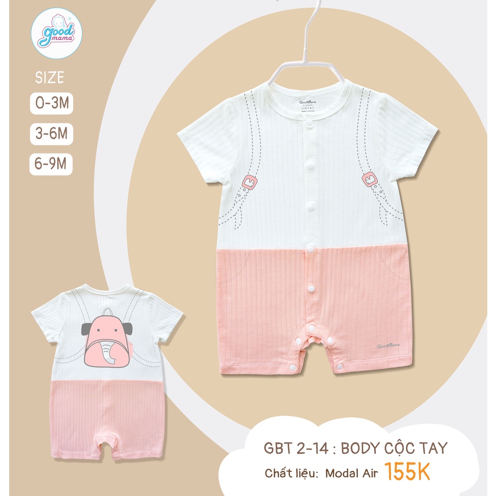 Bodysuit cho bé sơ sinh trai gái Goodmama từ 0-9 tháng