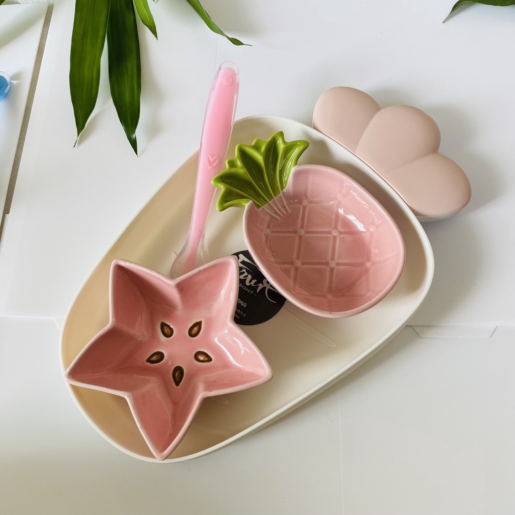 Set Bát Sứ Ăn Dặm Cho Bé, Bát Ăn Dặm Chất Liệu Gốm Sứ Hình Thù Ngỗ Nghĩnh